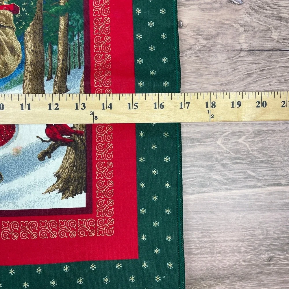 Victorian Santa Placemat Table Runner Holiday Christmas Green Red USA Made Decor
